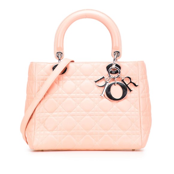 Pre-Loved Dior Medium Lambskin Cannage Lady Dior - Picture 1 of 10